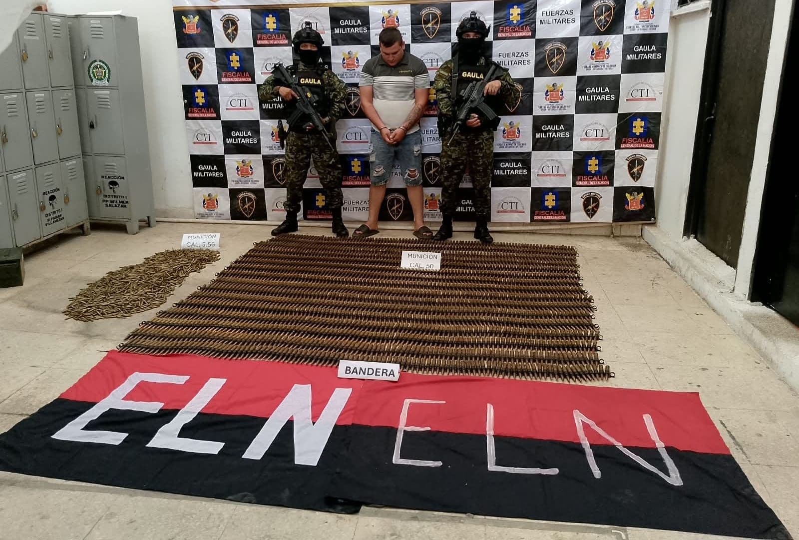 Alias Fabián, el señalado cabecilla del ELN que fue capturado con abundante munición de Indumil