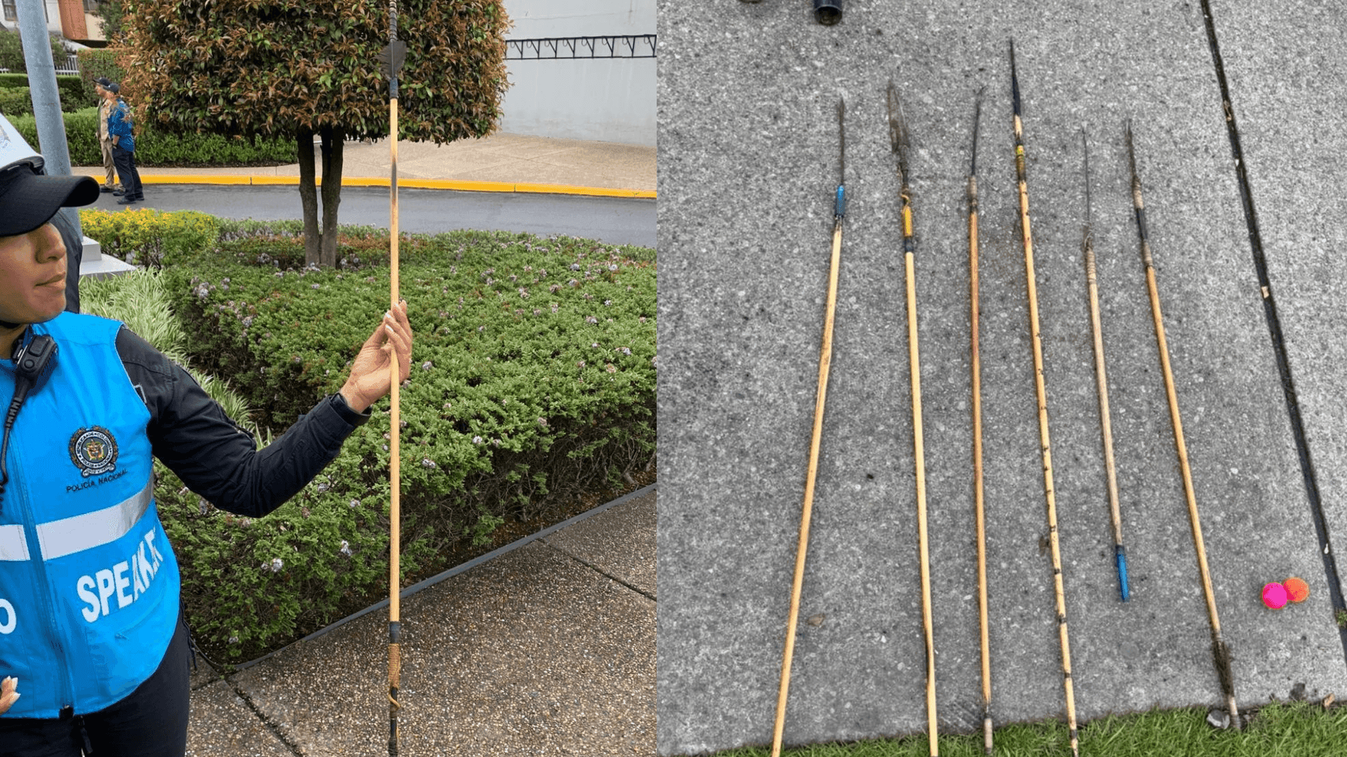 Flechas en manifestación en Bogotá