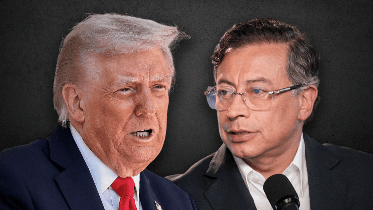 Donald Trump y Gustavo Petro fotomontaje