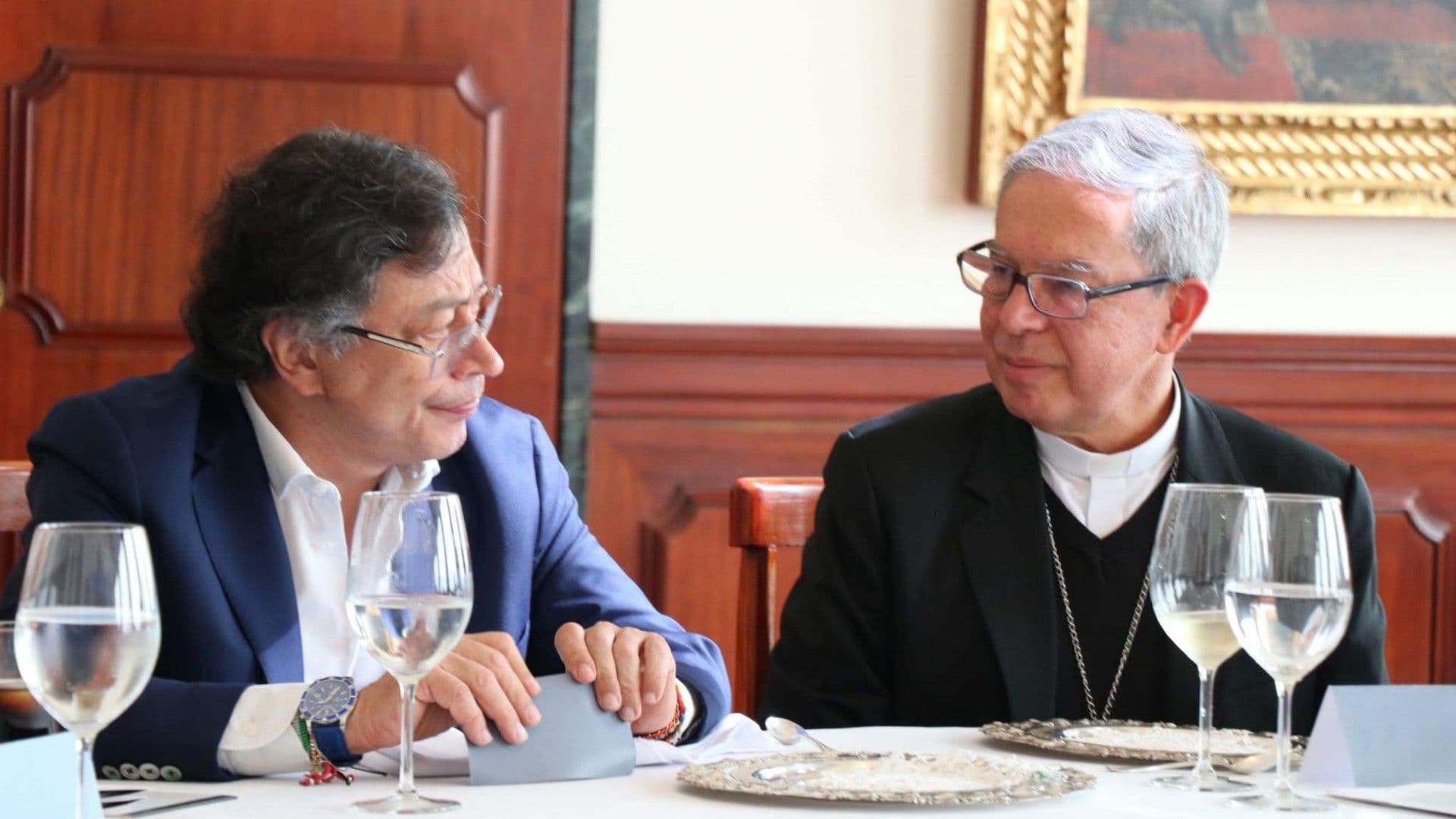 Petro con el cardenal Rueda