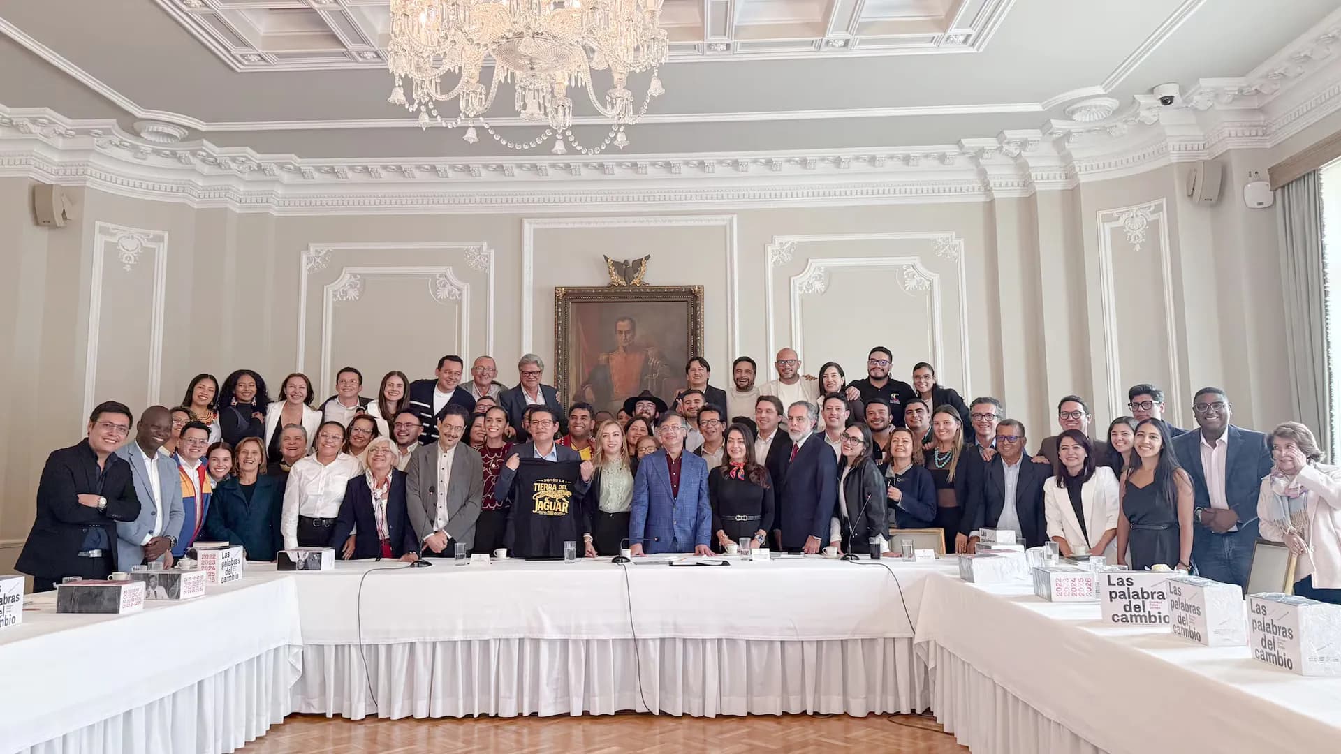Reunión de la bancada del Pacto Histórico con el presidente Gustavo Petro y el senador Iván Cepeda en la Casa de Nariño. Foto: Presidencia.