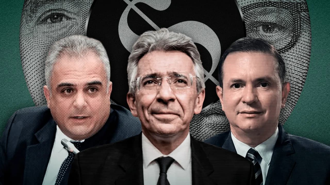 De izquierda a derecha: John Moisés Besaile (Partido de la U), Enrique Gómez (Salvación Nacional) y Juan Carlos Garcés (Partido de la U) | Crédito: Kim Vrga - CAMBIO
