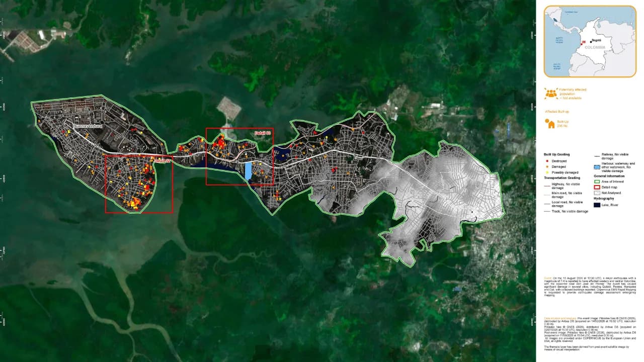 Cómo está usando la UNGRD la tecnología satelital para evaluar daños del terremoto en el país
