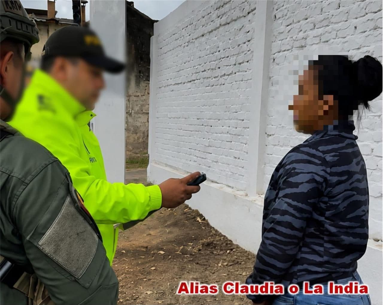 Alias Claudia, cabecilla de las disidencias de las Farc capturada en el Cauca. Foto: Policía Nacional Alias Claudia, cabecilla de las disidencias de las Farc capturada en el Cauca. Foto: Policía Nacional