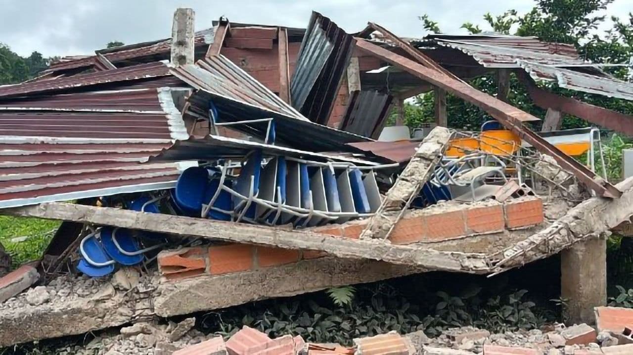Daños en comunidades indígenas por terremoto. Foto: Cortesía. Daños en comunidades indígenas por terremoto. Foto: Cortesía.