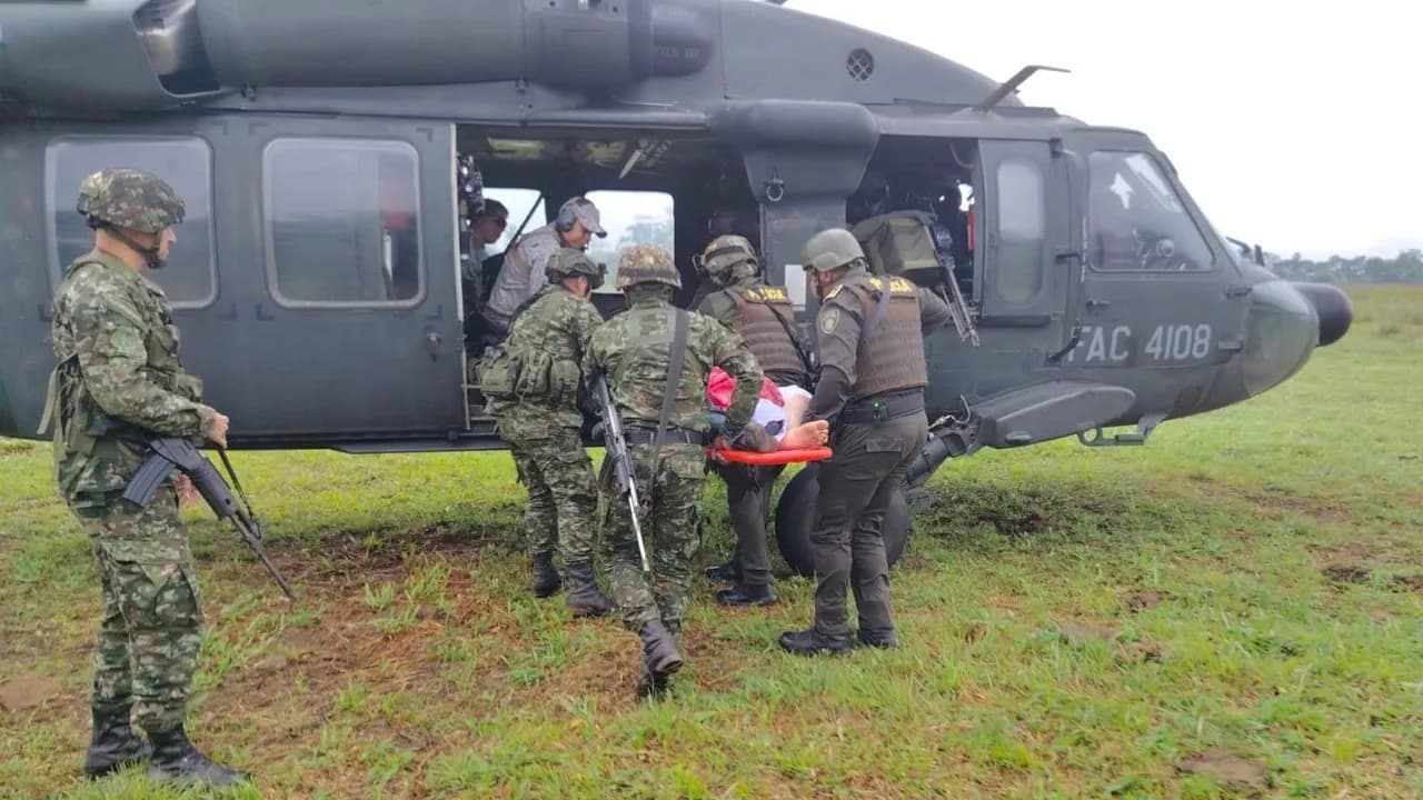Cuatro soldados resultaron heridos luego de un ataque con drones. Foto: Ejército Nacional. Cuatro soldados resultaron heridos luego de un ataque con drones. Foto: Ejército Nacional.