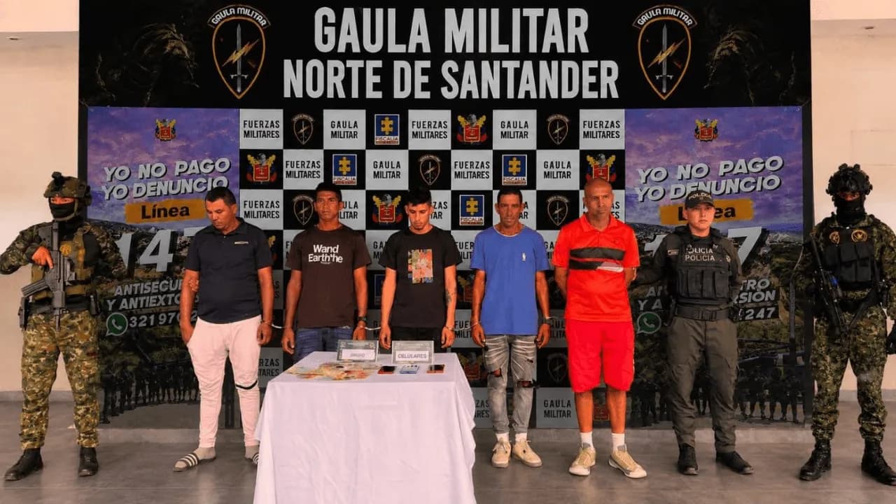 Capturan a cinco presuntos integrantes del Tren de Aragua por extorsión en Norte de Santander Capturan a cinco presuntos integrantes del Tren de Aragua por extorsión en Norte de Santander