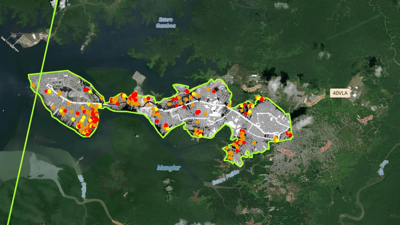Imagen satelital de Copernicus en Buenaventura tras el terremoto del 10 de agosto Imagen satelital de Copernicus en Buenaventura tras el terremoto del 10 de agosto