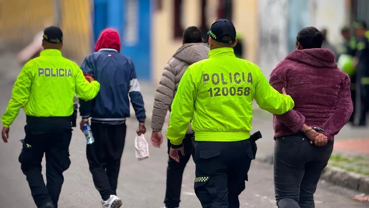 En un operativo fueron capturados cinco integrantes de la banda Lucifer que delinquían en Bogotá. Foto: Policía. En un operativo fueron capturados cinco integrantes de la banda Lucifer que delinquían en Bogotá. Foto: Policía.