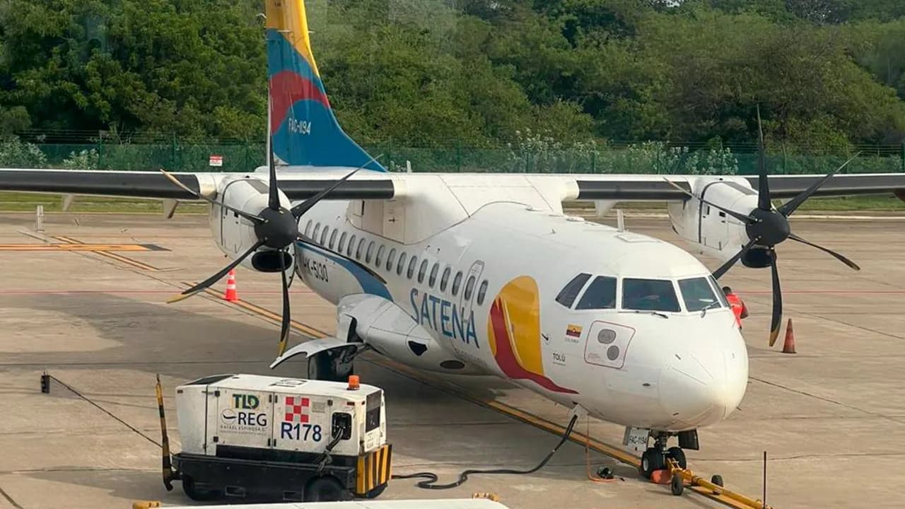 Avión de Satena HK 5130 que tuvo la emergencia en el vuelo Barranquilla-Medellín. Foto: Cortesia Avión de Satena HK 5130 que tuvo la emergencia en el vuelo Barranquilla-Medellín. Foto: Cortesia