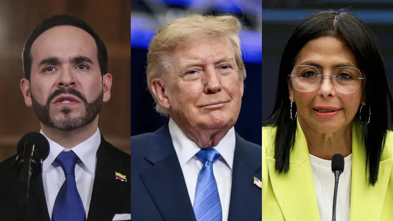 Abelardo de la Espriella, presidente de Colombia; Donald Trump, presidente de Estados Unidos; y Delcy Rodríguez, presidenta encargada de Venezuela. Fotos: Reuters y Colprensa. Abelardo de la Espriella, presidente de Colombia; Donald Trump, presidente de Estados Unidos; y Delcy Rodríguez, presidenta encargada de Venezuela. Fotos: Reuters y Colprensa.