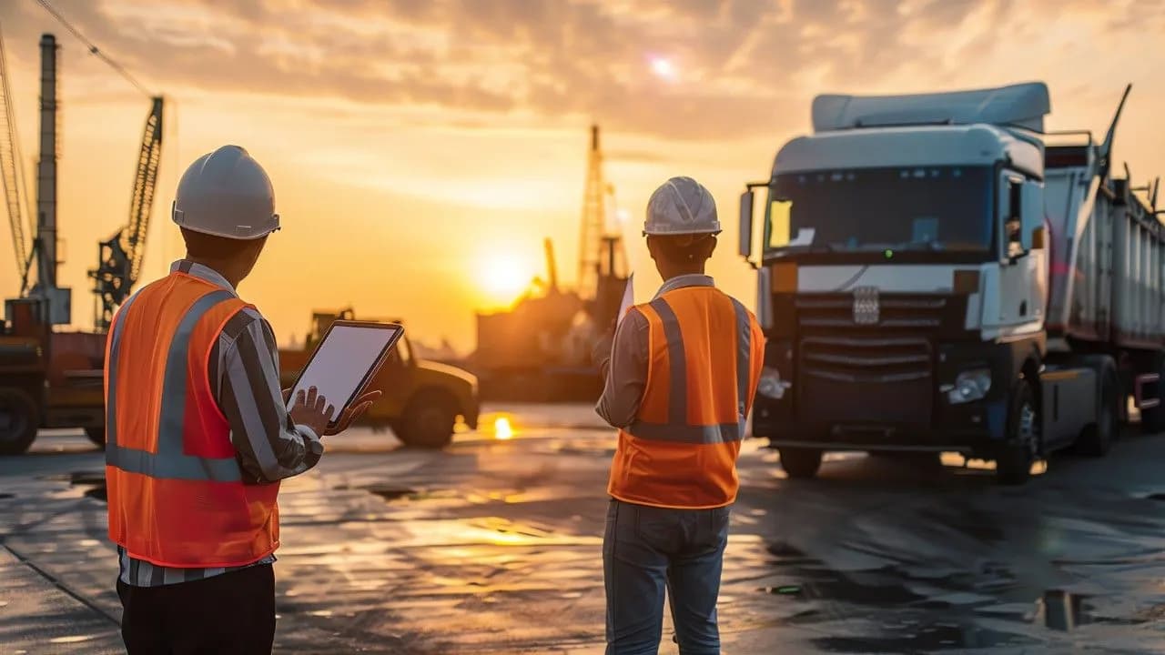 photologuephotos2024-07two-engineers-hard-hats-safety-vests-are-inspecting-semi-truck-shipping-yard-sun-is-setting-background_1jpg photologuephotos2024-07two-engineers-hard-hats-safety-vests-are-inspecting-semi-truck-shipping-yard-sun-is-setting-background_1jpg