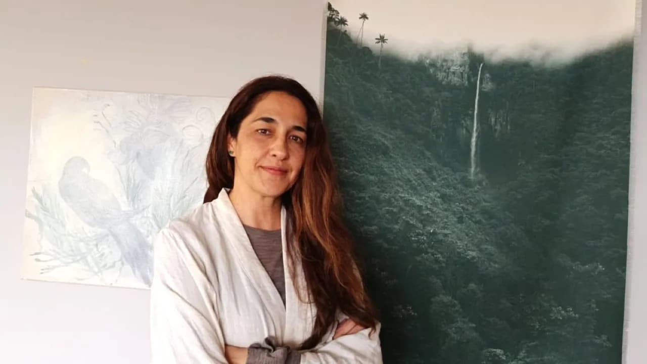 Ana González en su estudio Ana González en su estudio