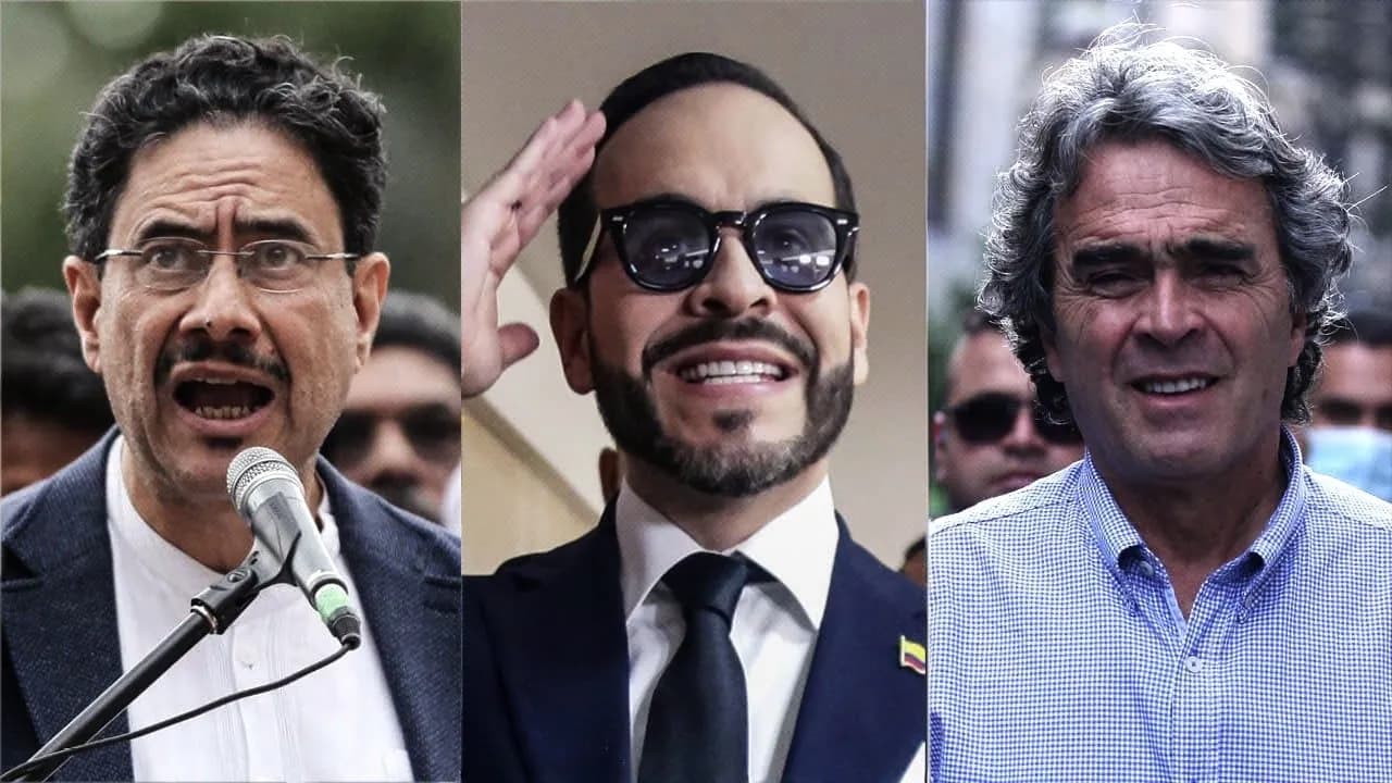 Iván Cepeda, Abelardo de la Espriella y Sergio Fajardo, en orden de las últimas encuestas de intención de voto para la Presidencia. Iván Cepeda, Abelardo de la Espriella y Sergio Fajardo, en orden de las últimas encuestas de intención de voto para la Presidencia.