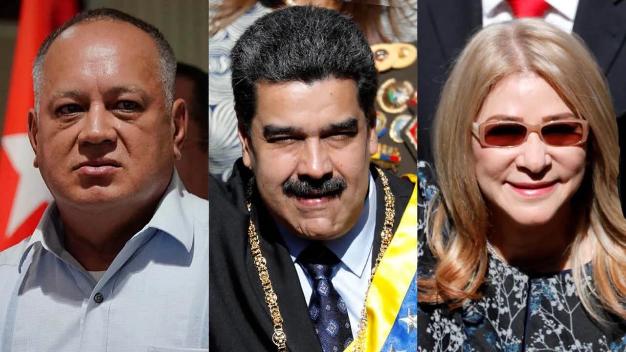 Diosdado Cabello, Nicolás Maduro y Cilia Flóres Diosdado Cabello, Nicolás Maduro y Cilia Flóres