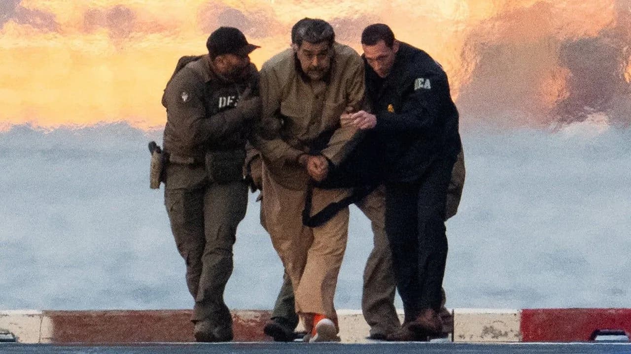 El detenido Nicolás Maduro en la mañana de este lunes. El detenido Nicolás Maduro en la mañana de este lunes.