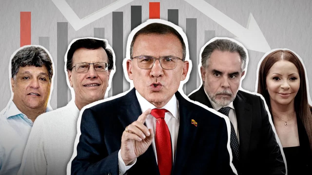 Roy Barreas en el centro, rodeado de algunos de los líderes políticos cercanos. Composición Kim Vega. Roy Barreas en el centro, rodeado de algunos de los líderes políticos cercanos. Composición Kim Vega.