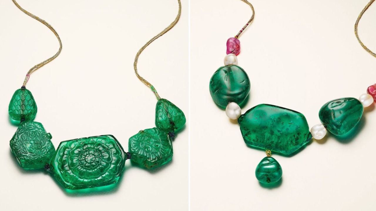 Los dos lujosos collares de esmeraldas colombianas que rompieron récord en subastas en Nueva York