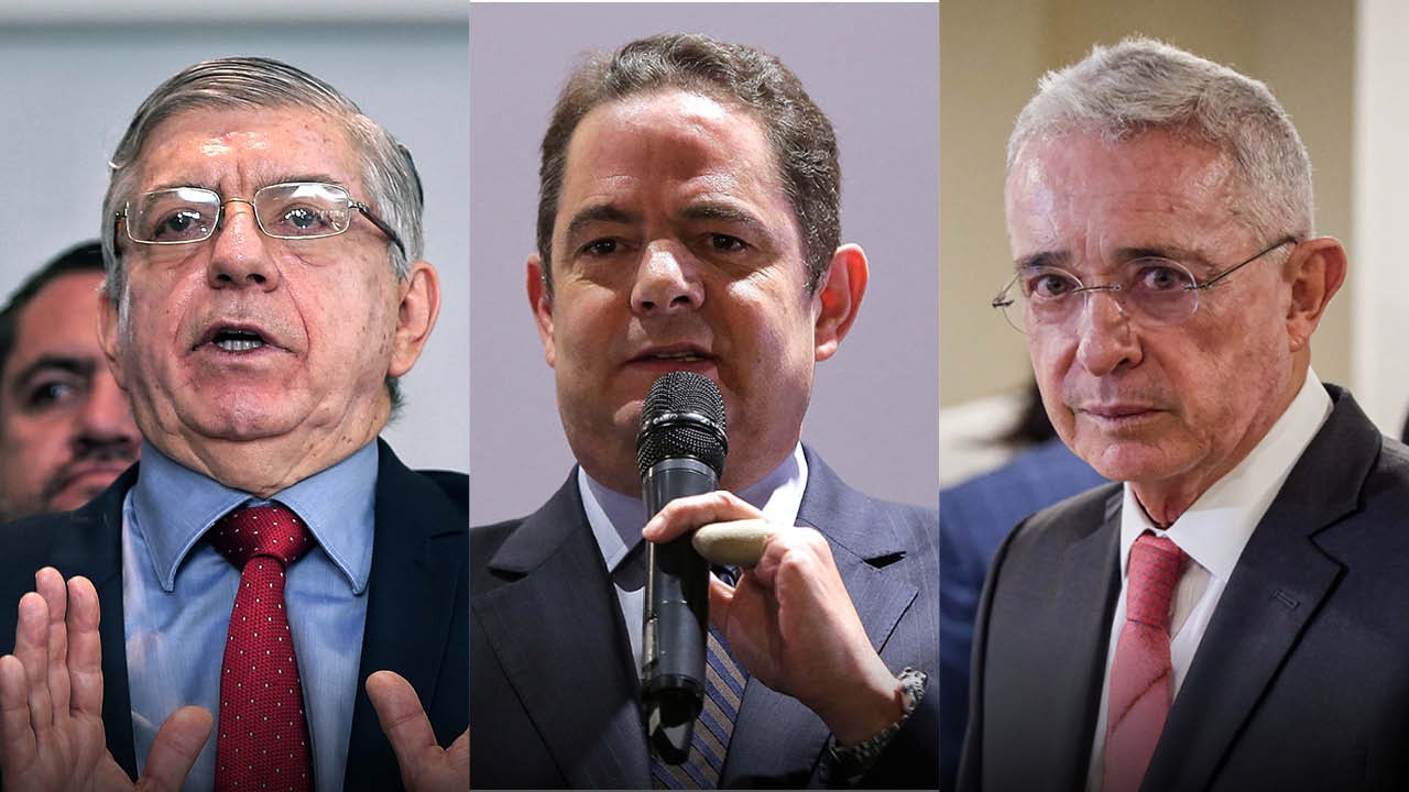 César Gaviria Trujillo, Germán Vargas Lleras, Álvaro Uribe Vélez. Fotos: Colprensa.