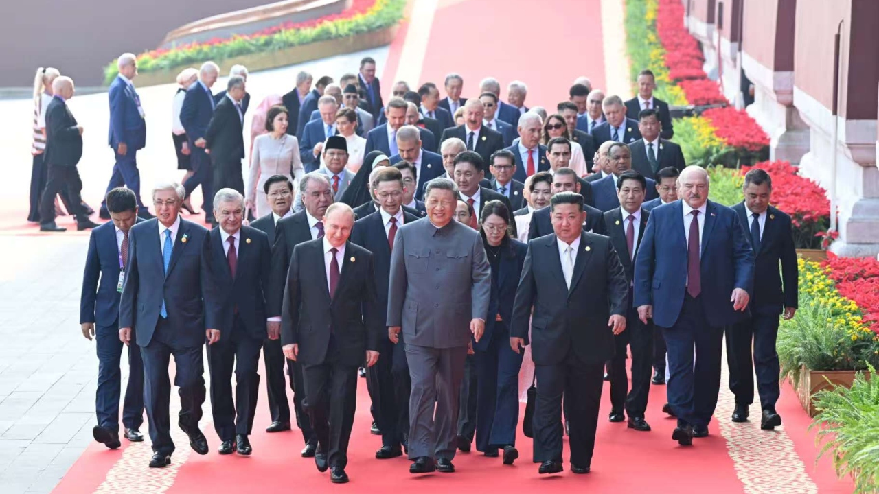 Xi Jinping, presidente de Chin, presidente ruso Vladímir Putin y el norcoreano Kim Jong-un.