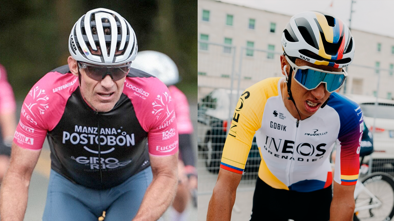 Santiago Botero y Egan Bernal, leyendas del ciclismo colombiano. Redes Sociales.