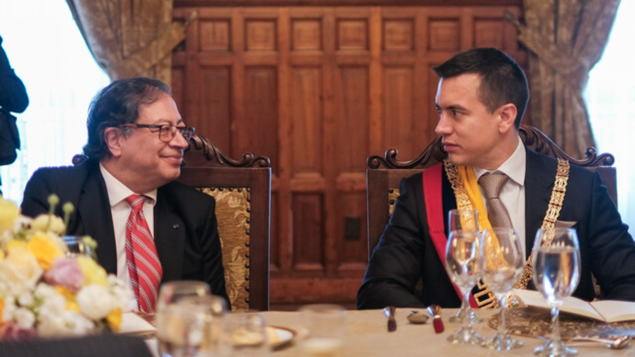 Gustavo Petro y Daniel Noboa en Ecuador | Crédito: Colprensa