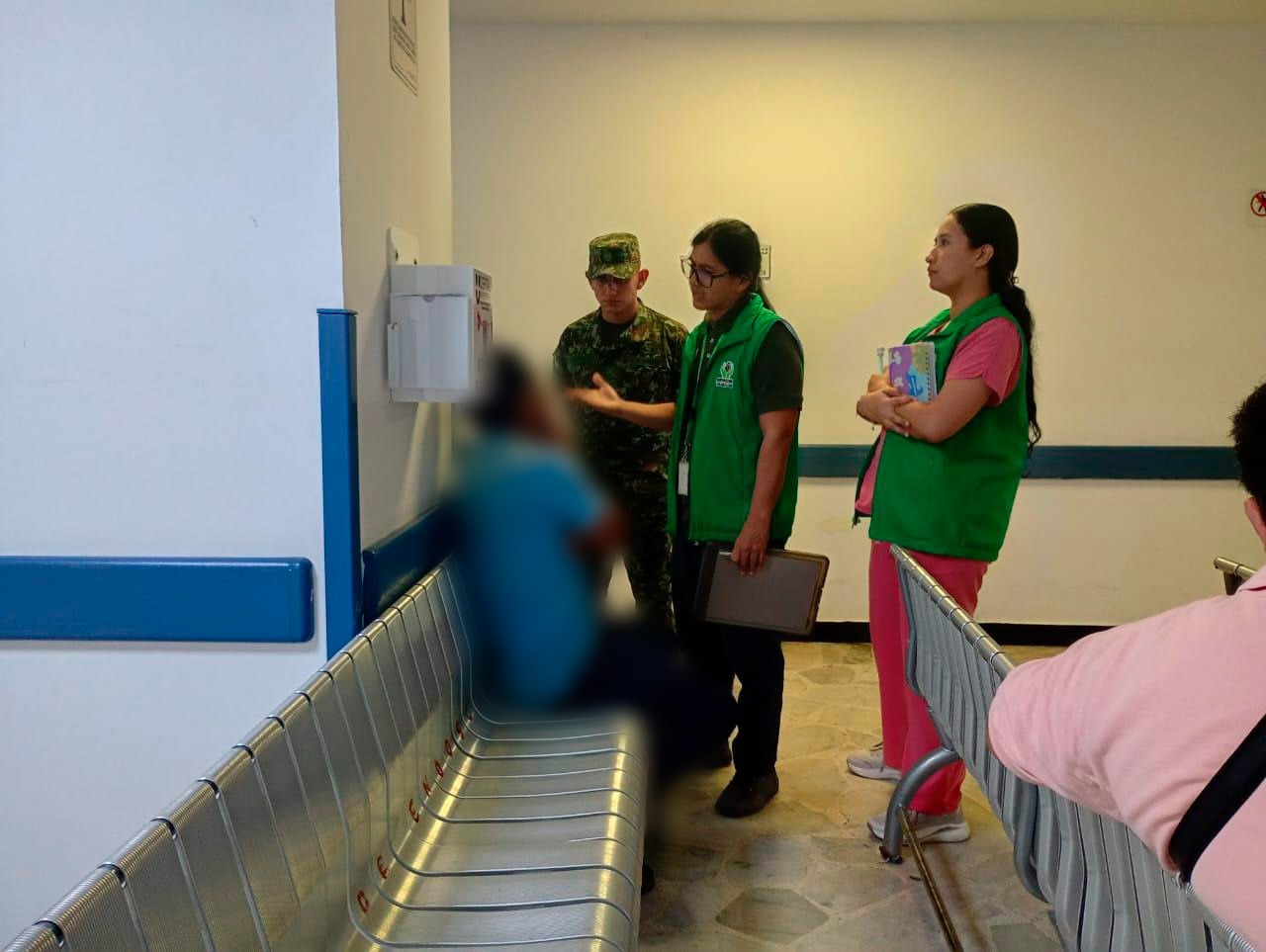 El menor de 17 años fue encontrado por las autoridades en un hospital en La Plata, Huila.
Crédito: Ejército Nacional