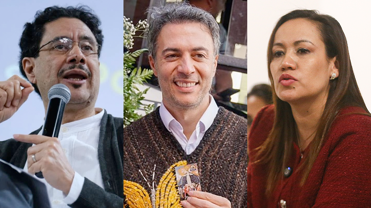 De izquierda a derecha: Iván Cepeda, Daniel Quintero y Carolina Corcho. Fotos: Colprensa - Facebook Daniel Quintero.