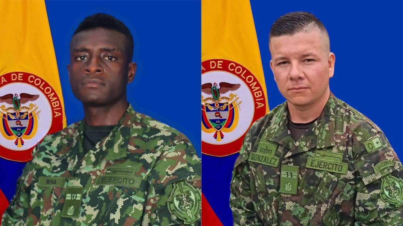 Édgar Mina Carabalí y Ángel González Garcés. Crédito: Ejército.