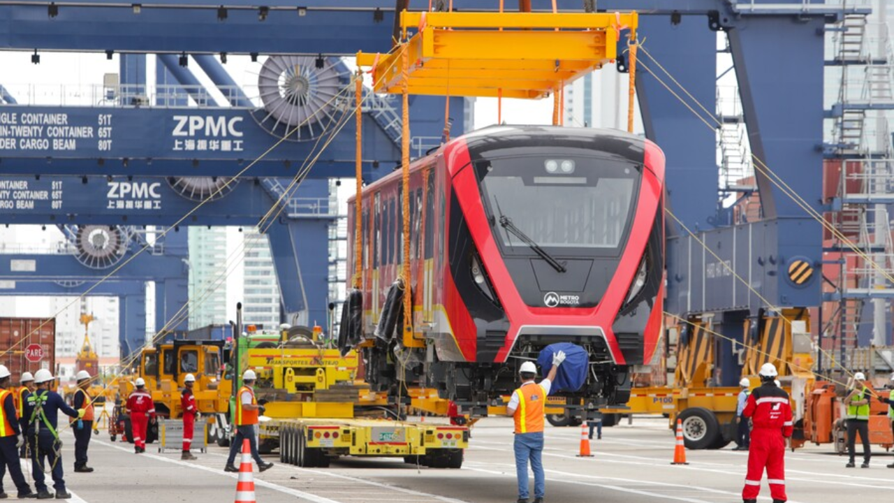 Llegada del primer vagón del Tramo 1 del Metro de Bogotá a Colombia | Crédito: Colprensa