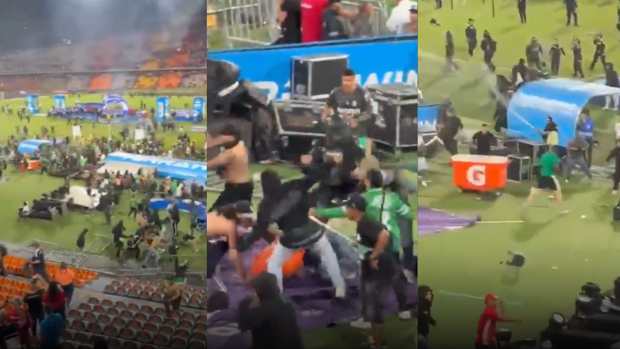 Desmanes en el estadio Atanasio Girardot. Créditos: redes sociales