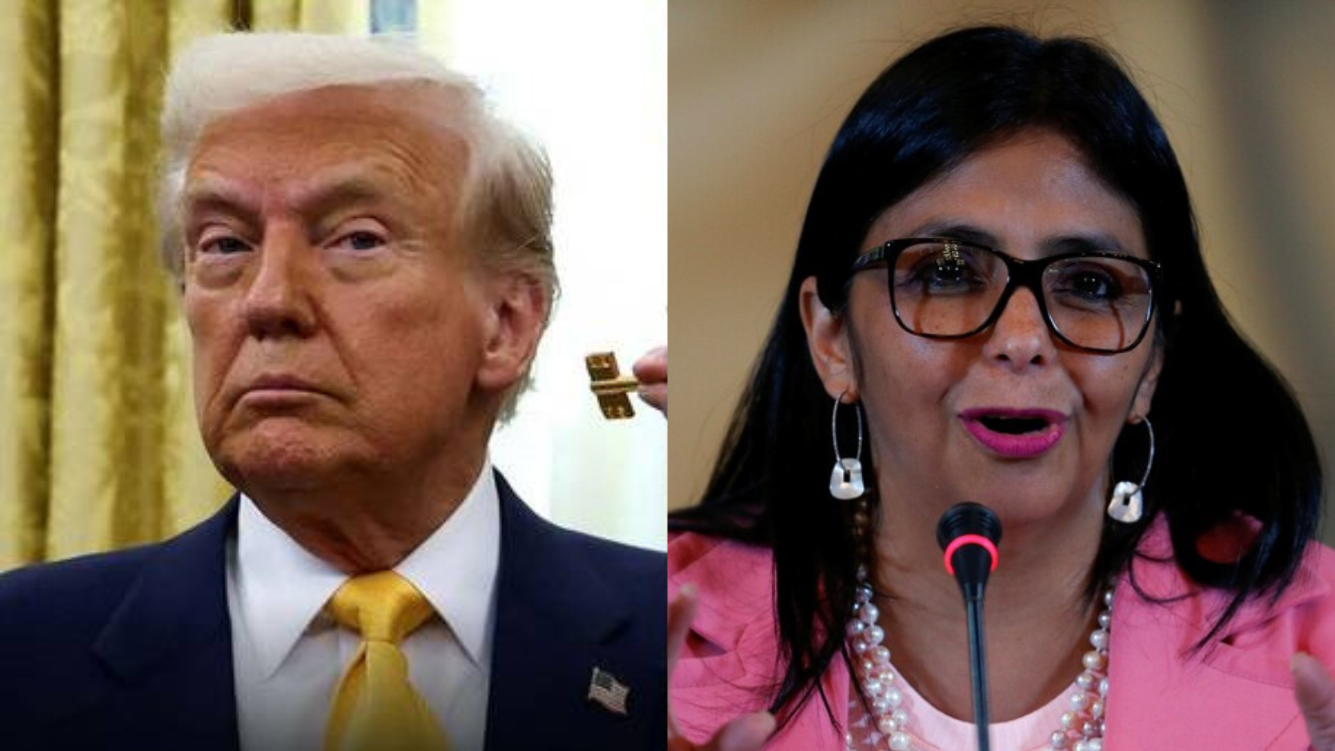 Donald Trump y Delcy Rodríguez.