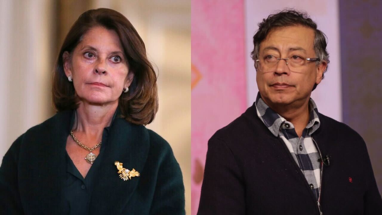 La ex vicepresidenta Marta Lucía Ramírez y el presidente de la República Gustavo Petro.