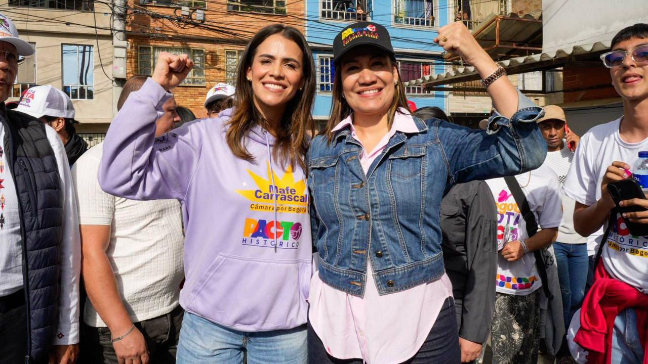 María Fernanda Carrascal, cabeza de lista del Pacto Histórico a la Cámara por Bogotá, y Carolina Corcho,   cabeza de lista del Pacto Histórico al Senado | Crédito: Redes sociales @MafeCarrascal