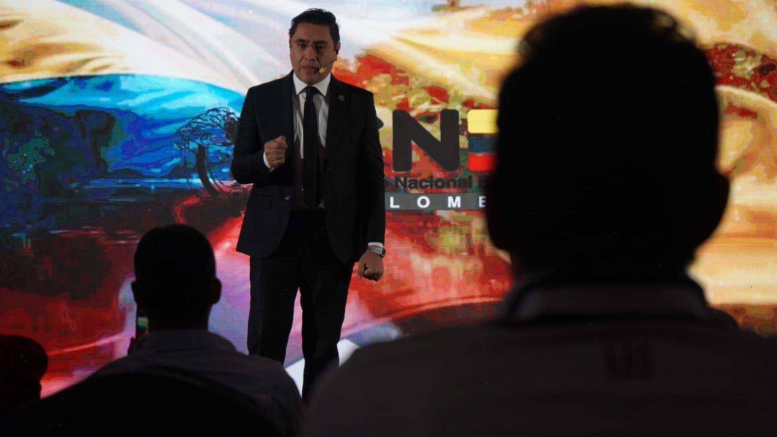 Cristian Ricardo Quiroz, presidente del CNE, durante la presentación en Caracas. Foto: CNE.