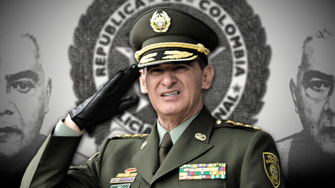 El General William Salamanca. Al fondo, Diego Marín conocido como Papá Pitufo.