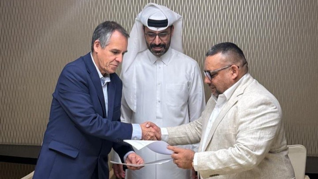 Fotografía tomada en septiembre de 2025, cuando el Gobierno y el Clan del Golfo concluyeron su primera ronda de diálogos en Catar. Créditos: Consejería Comisionada de Paz.