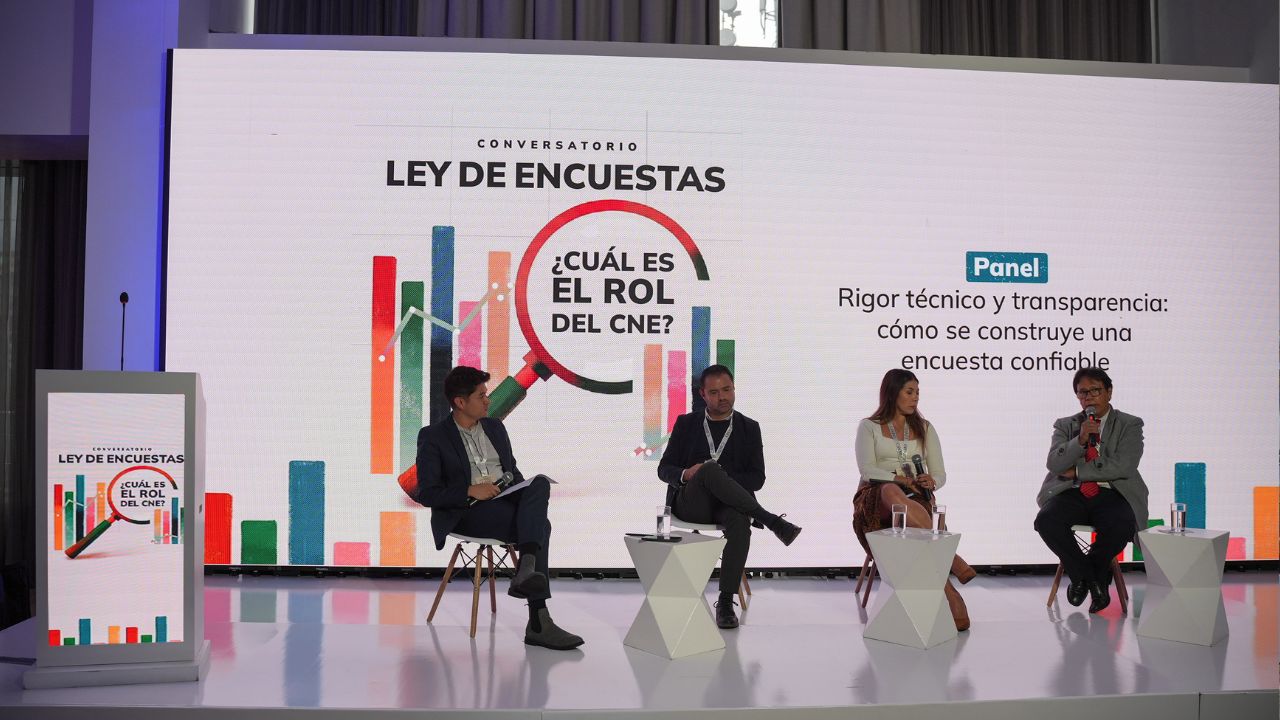 Conversatorio “Ley de encuestas: ¿cuál es el rol del CNE?”. | Crédito: Pablo David - CAMBIO