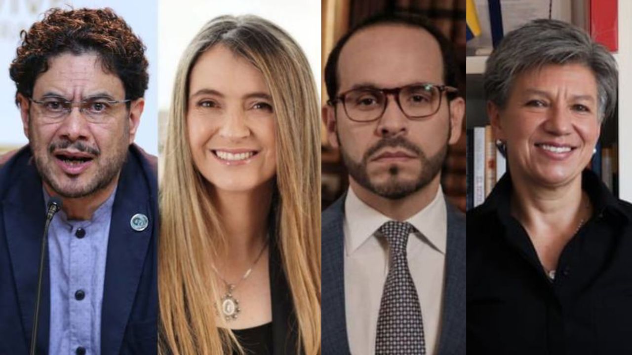 De izquierda a derecha: Iván Cepeda, Paloma Valencia, Abelardo de la Espriella y Claudia López | Crédito: Colprensa