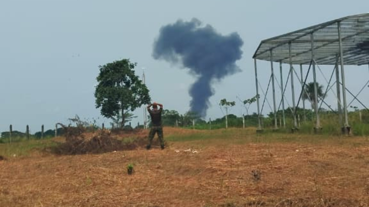 Accidente áereo en Puerto Leguízamo, Putumayo. Crédito: Fuerza Aeroespacial.