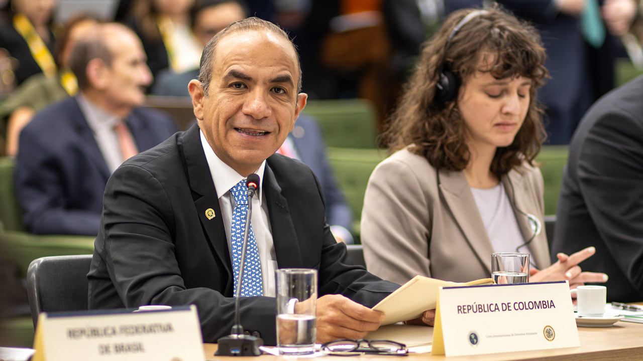 Jhon Jairo Camargo, director de asuntos internacionales de la Cancillería.

Crédito: Corte IDH.