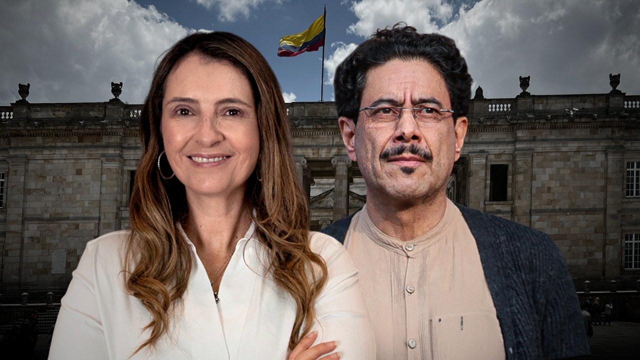 Paloma Valencia, Iván Cepeda, senadores y aspirantes presidenciales. Fotoilustración: Yamith Mariño - CAMBIO