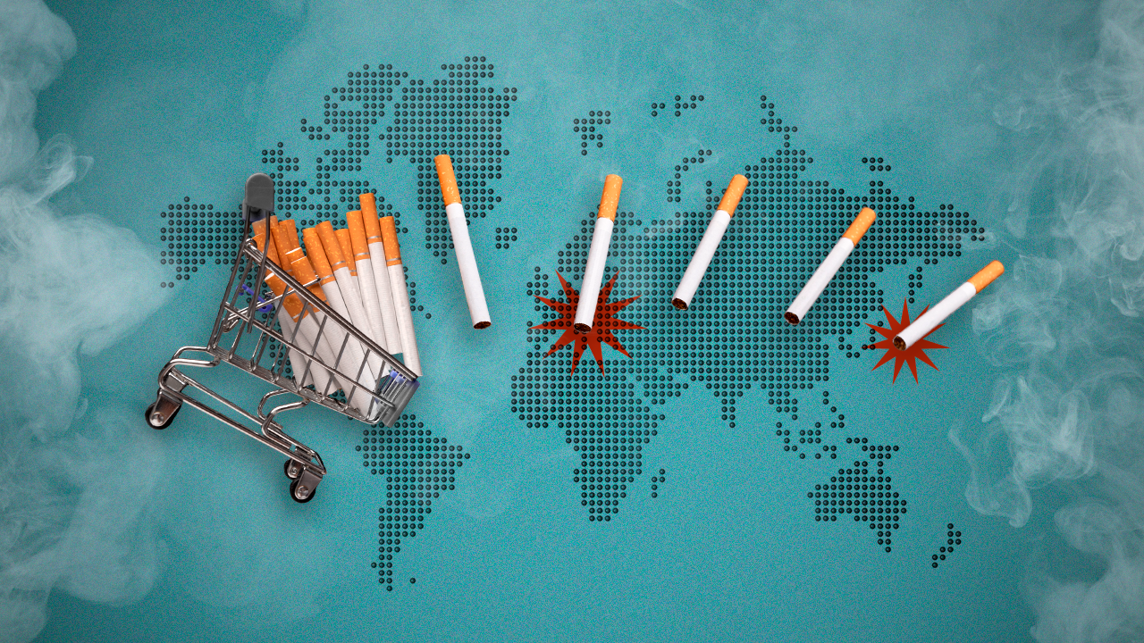 En Colombia el 38 por ciento de los cigarrillos que se comercian son de contrabando. Crédito imagen: CAMBIO / Fotoilustración Kim Vega.