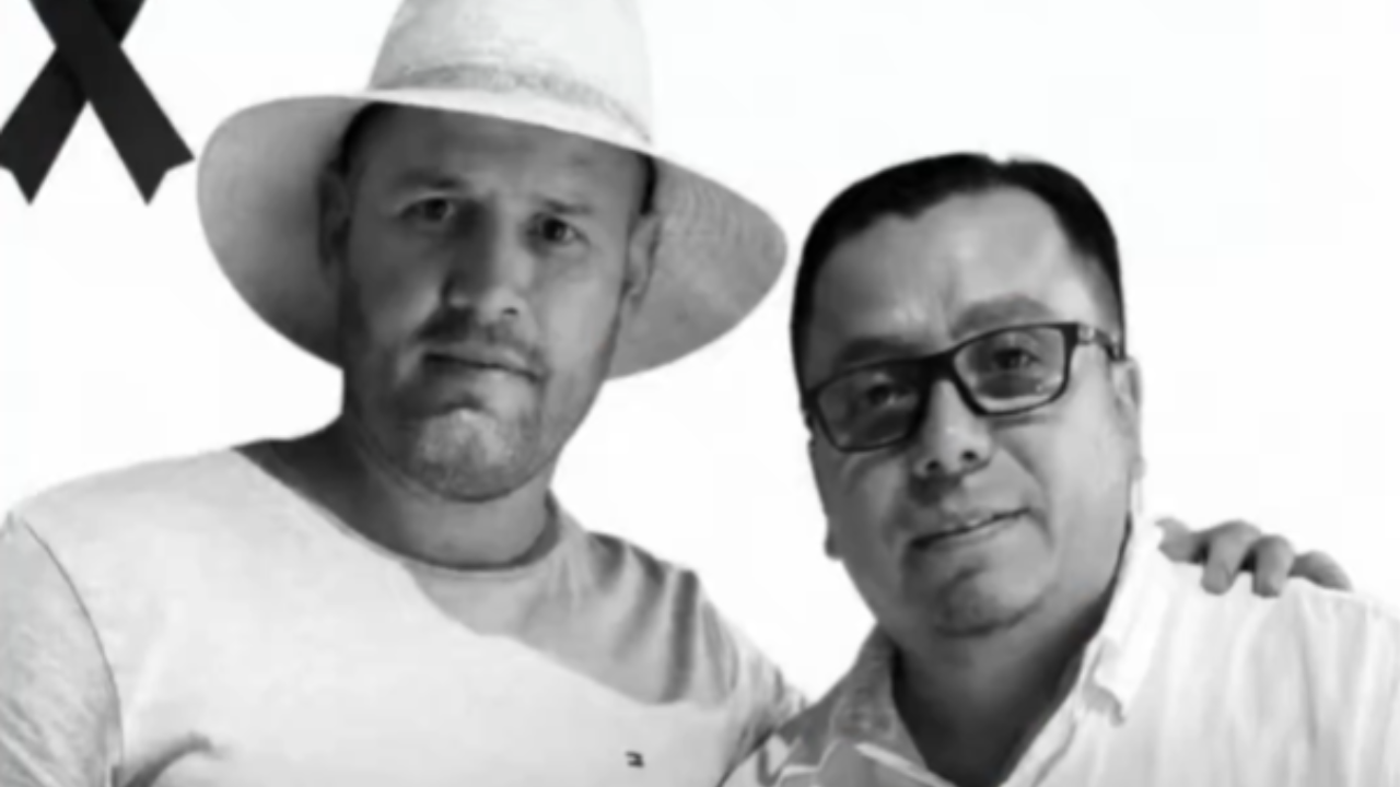 Las autoridades investigan el ataque armado en el que murieron el exmandatario Rogers Mauricio Devia Escobar y Eder Fabián Cardona López. Crédito: Redes sociales.
